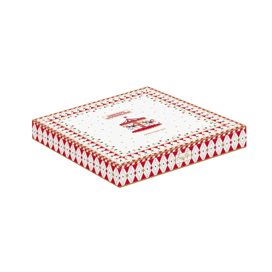 Ensemble apéritif avec 6 bols et base en bambou CHRISTMAS WONDERLAND
