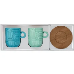 Ensemble de 2 mugs avec soucoupe TAKE A LOOP ASS.1