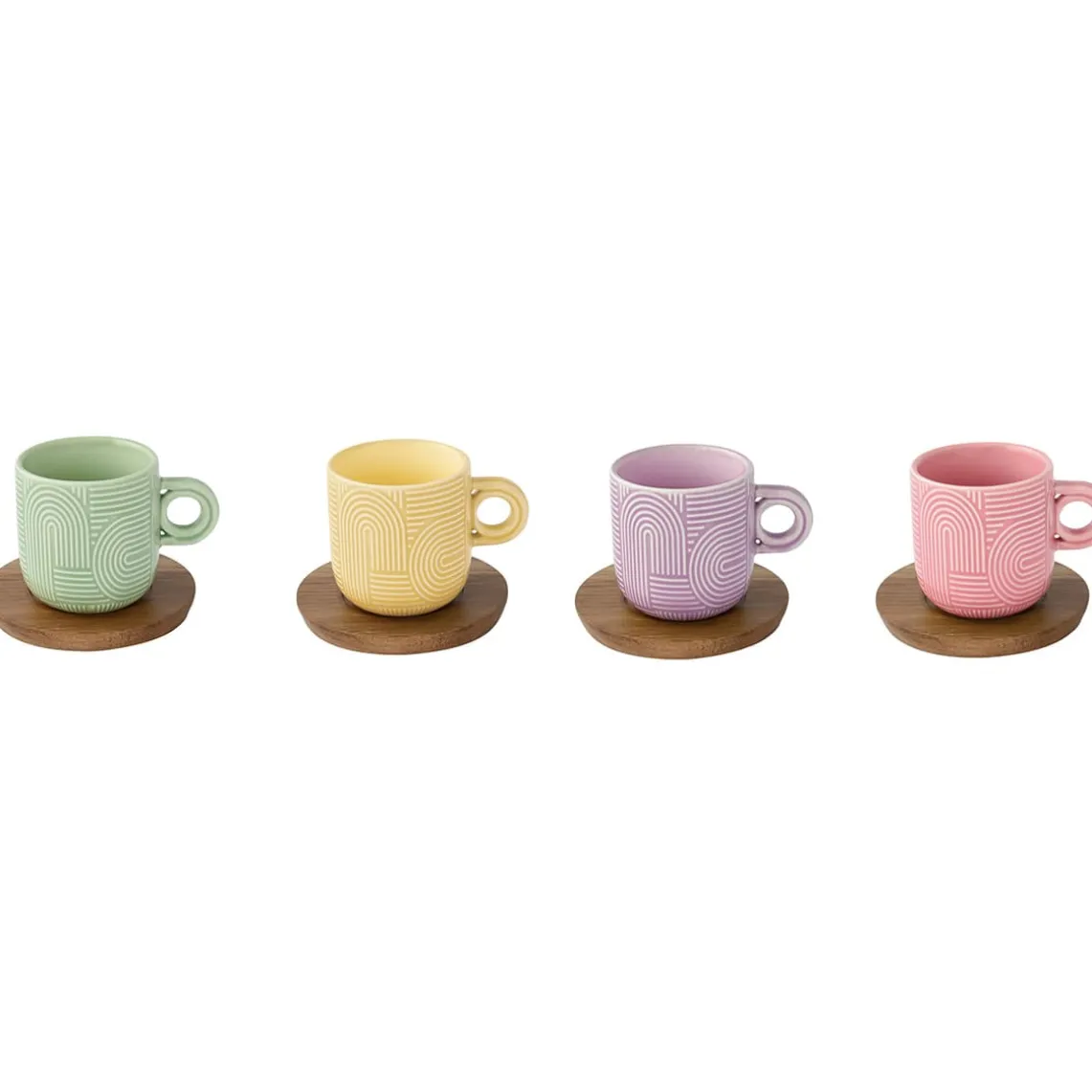 Ensemble de 4 tasses à café avec soucoupe TAKE A LOOP ASS.6