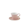 Ensemble de 6 tasses à thé de 120 ml avec soucoupes en porcelaine AQUA LIGHT PINK