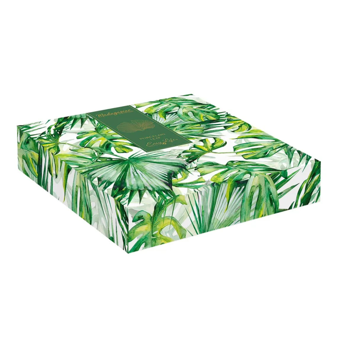 Feuille en porcelaine en forme de ginko, 35×29 cm LEAVES LIGHT GREEN