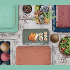 Plateau rectangulaire en porcelaine de 36×16 cm INTERIORS AQUA