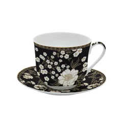 Tasse à petit-déjeuner avec assiette ART DECO & FLOWERS