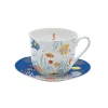 Tasse à petit-déjeuner avec assiette AQUARIUM