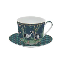 Tasse à petit-déjeuner avec assiette de 400 ml en porcelaine, dans une boîte colorée MANDALAY