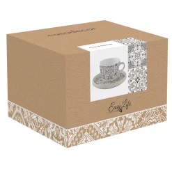 Tasse à thé en porcelaine avec soucoupe, 250 ml Casa Decor GREY