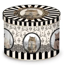 Tasse en porcelaine dans une boîte en fer-blanc BAROCCO CATS VersC